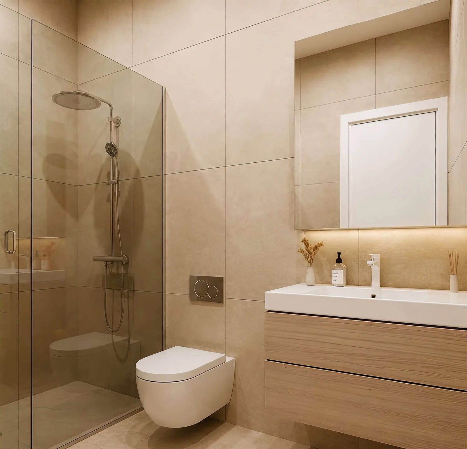 Kato Elliniko Riviera Suites — Banyo — walk-in duş
